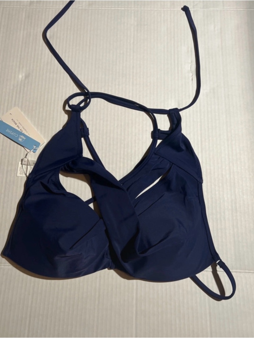 Cupshe Navy Strappy Bikini Top